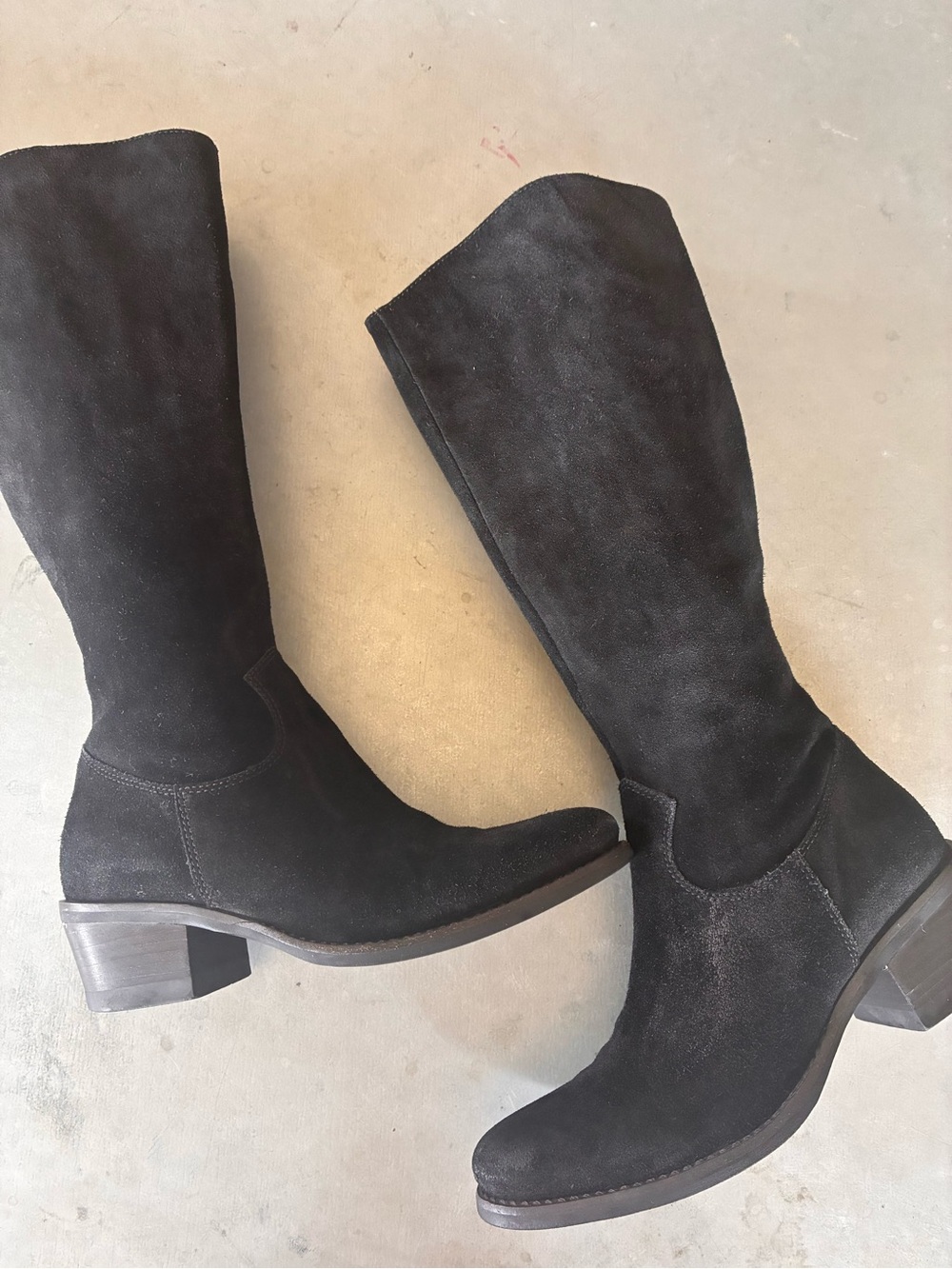 Matisse Women Gunslinger Blck Suede Block Heel Western Knee Boots size 6.5